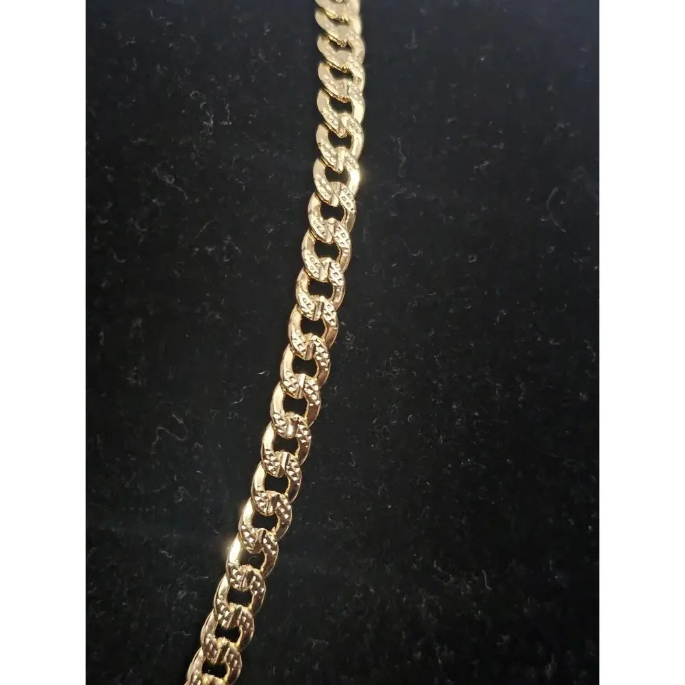 Combo24in 14k Gold-Plated brass-4mm Cuban chain wCZs Jesus facePendant and7 ring